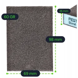 Gąbka szlifiers 69x98x26 60 GR/6 FESTOOL - 1 szt