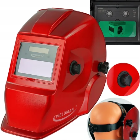 Przyłbica automatyczna BASIC RED Weldman