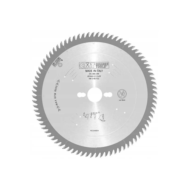 CMT 281.080.10M TARCZA/PIŁA 250x30mm Z80 K3,2mm P2,2mm