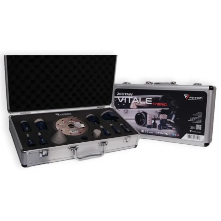 Zestaw VITALE HYBRID otwornice 6,8,10,12,20,25,35,45,68mm+adapter M14, CONO 2-50, RULLO25, MICO125 w walizce FERRATi