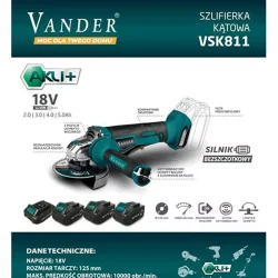 Szlifierka akumulatorowa 18V VSK811 \ body\ VANDER bezszczotkowa