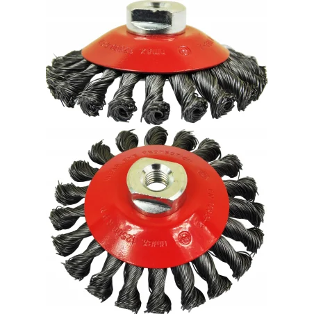 Szczotka stożkowa drut splatany FI 115x15 mm gwi