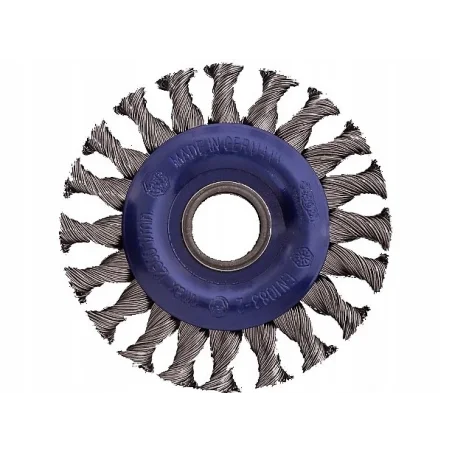 Szczotka tarczowa 115x12mm drut stalowy splatany 0