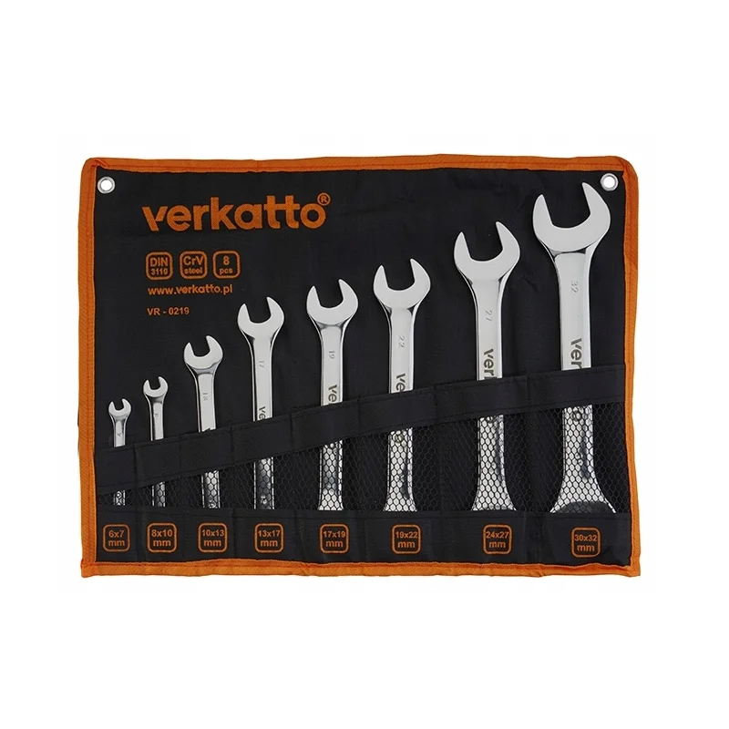 KOMPLET KLUCZY DWUSTRONNYCH PŁASKICH 8szt