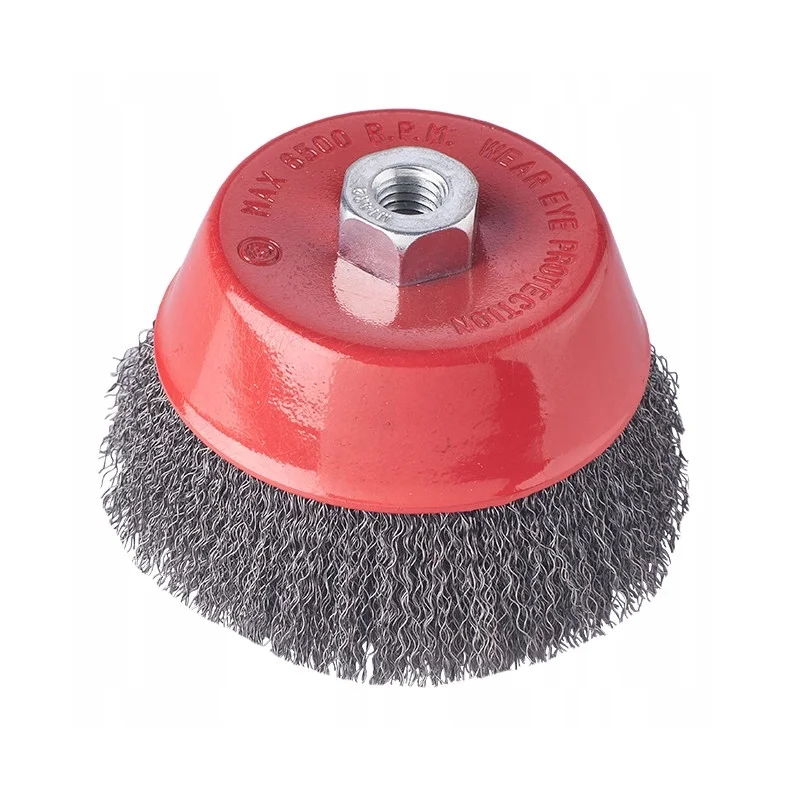 Szczotka doczołowa M14, drut falowany 120mm Verkat