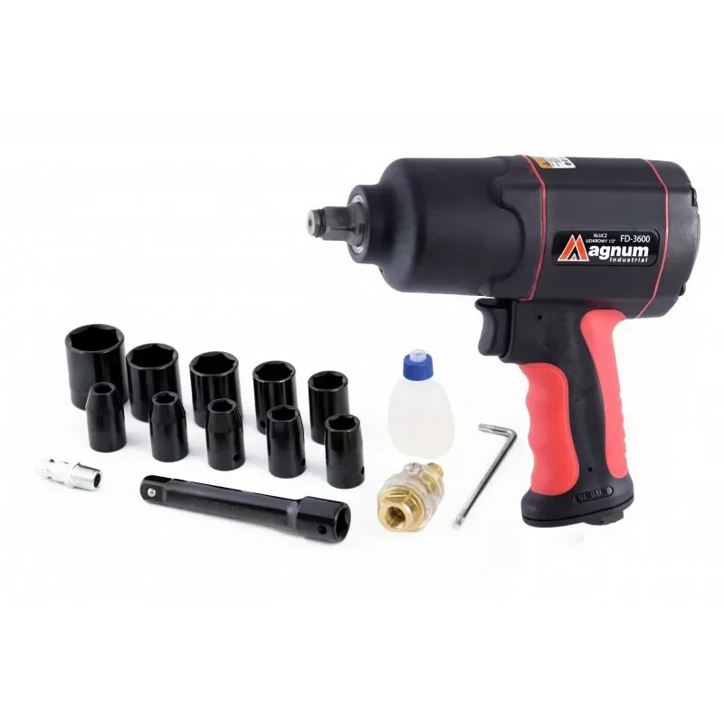 Klucz pneumatyczny udarowy kompozyt FD-360KC 1/2" 1620Nm, czerwony kmpl.
