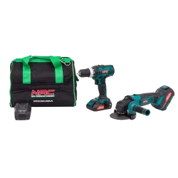 Zestaw wiertarko-wkrętarka+szlifierka kątowa 20V CDB-LI-20V+AGE-125- LI-20V NAC