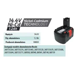 Akumulator Nicd BNC1412/ do boscha/ Vander
