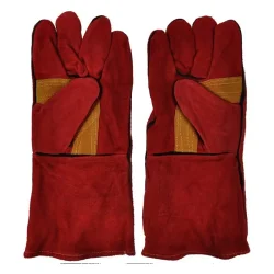 Rękawice spawalnicze dwoina czerwona Bison JOBSAFE