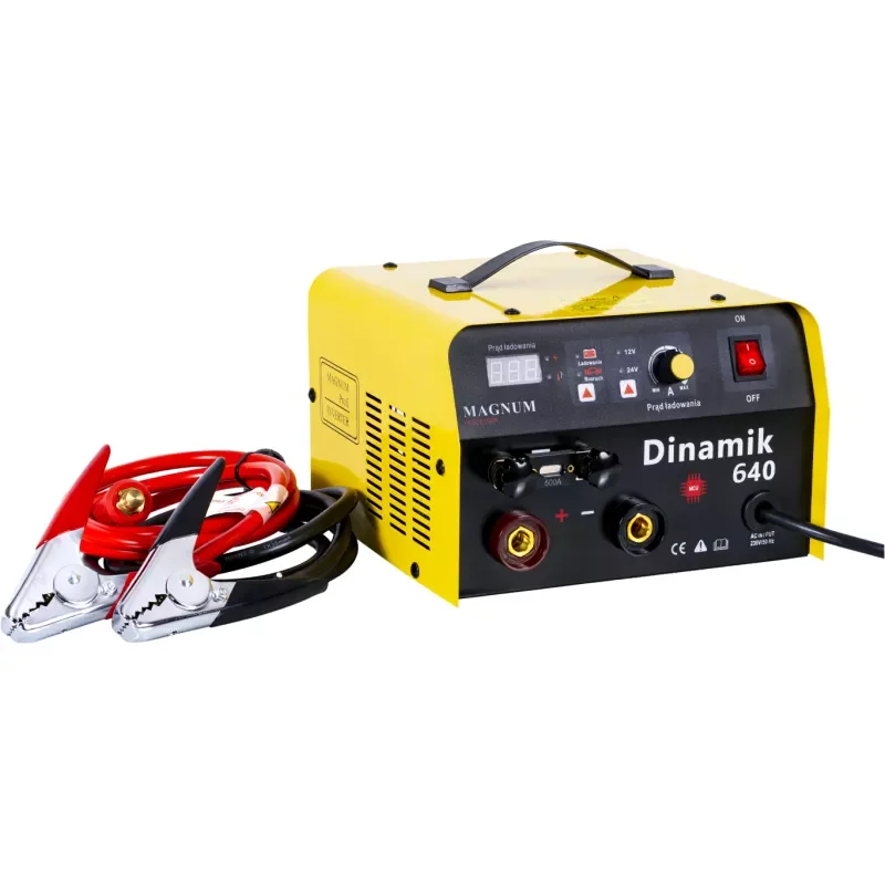 Prostownik 90A, rozruch: 550A 12/24V 230V DINAMIK 640 MAGNUM CZERWONY