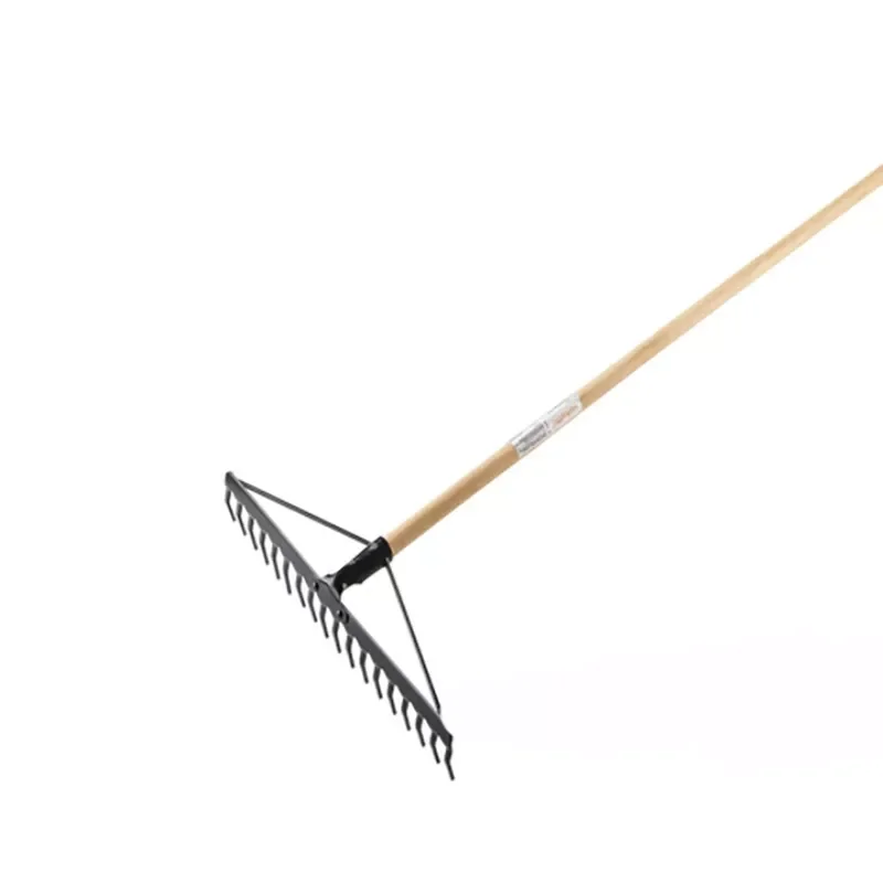 Grabie wzmacniane 18-zębne z drewnianym trzonkiem prostym  Verkatto