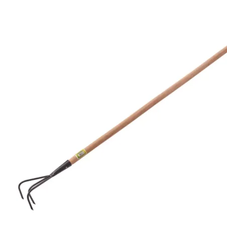 Spulchniacz 3-zębny z drewnianym trzonkiem prostym 3-zębny Verkatto