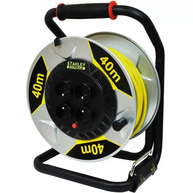 Przedłużacz bębnowy, 40m, 4 gniazda, 3x1,5mm, 16A z uziemieniem, IP20, STANLEY