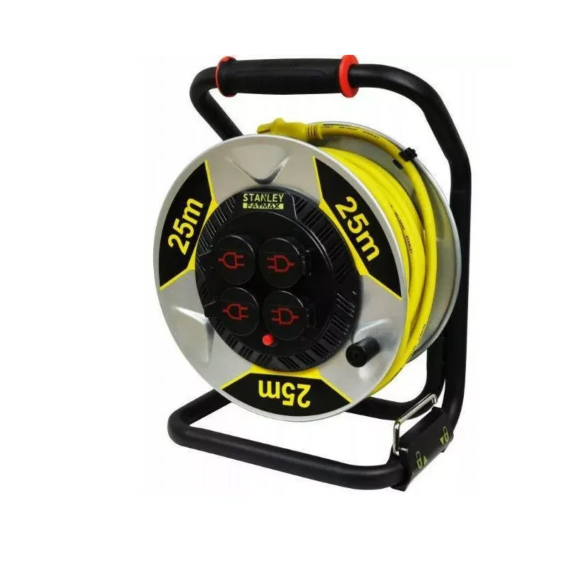 Przedłużacz bębnowy, 25m, 4 gniazda, 3x1,5mm, 16A z uziemieniem, IP44, STANLEY