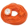 Przedłużacz ogrodowy pomarańczowy, długość 30m, 2x1mm2, 10A, przewód w izolacji PVC, 1 gniazdo bez uziemienia, OMY