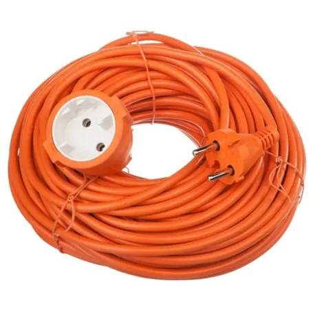 Przedłużacz ogrodowy pomarańczowy, długość 20m, 3x1mm2, 10A, przewód w izolacji PVC, 1 gniazdo z uziemieniem, OMY