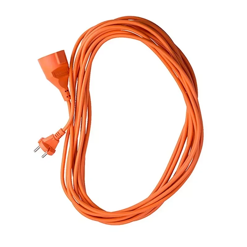 Przedłużacz ogrodowy pomarańczowy, długość 20m, 2x1mm2, 10A, przewód w izolacji PVC, 1 gniazdo bez uziemienia, OMY