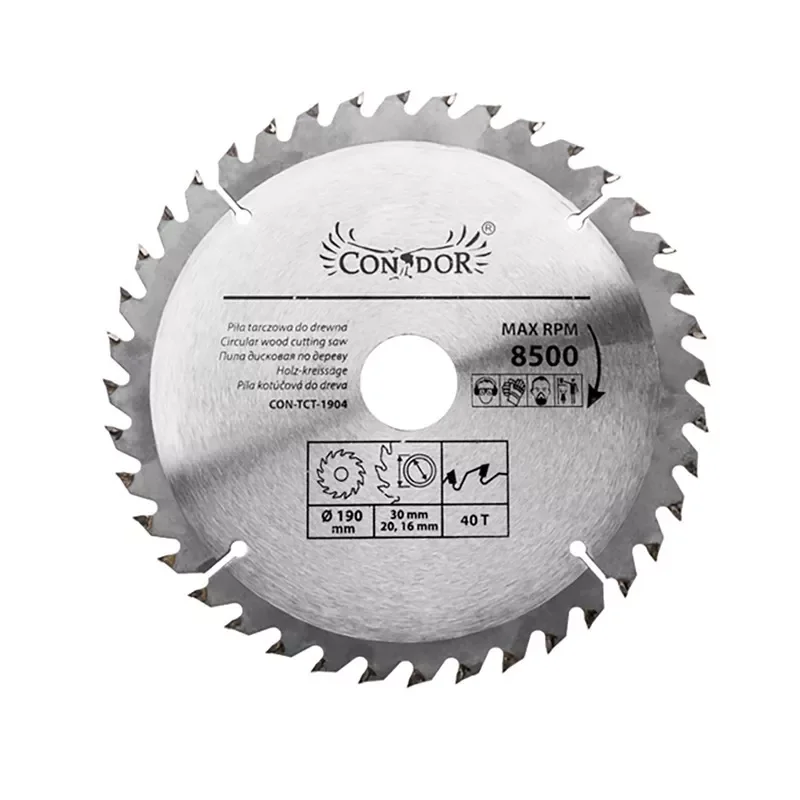 Piła tarczowa do drewna: 190 mm x 40 T CON-TCT-1904 Condor*