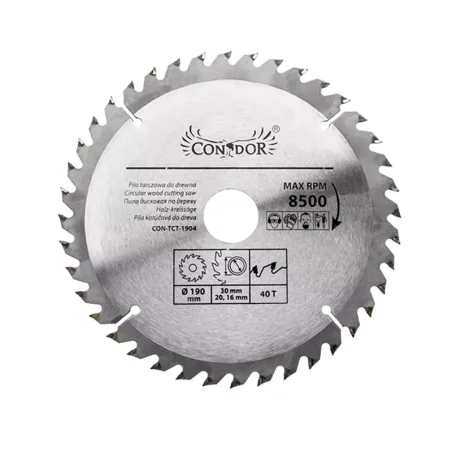 Piła tarczowa do drewna: 190 mm x 40 T CON-TCT-1904 Condor*