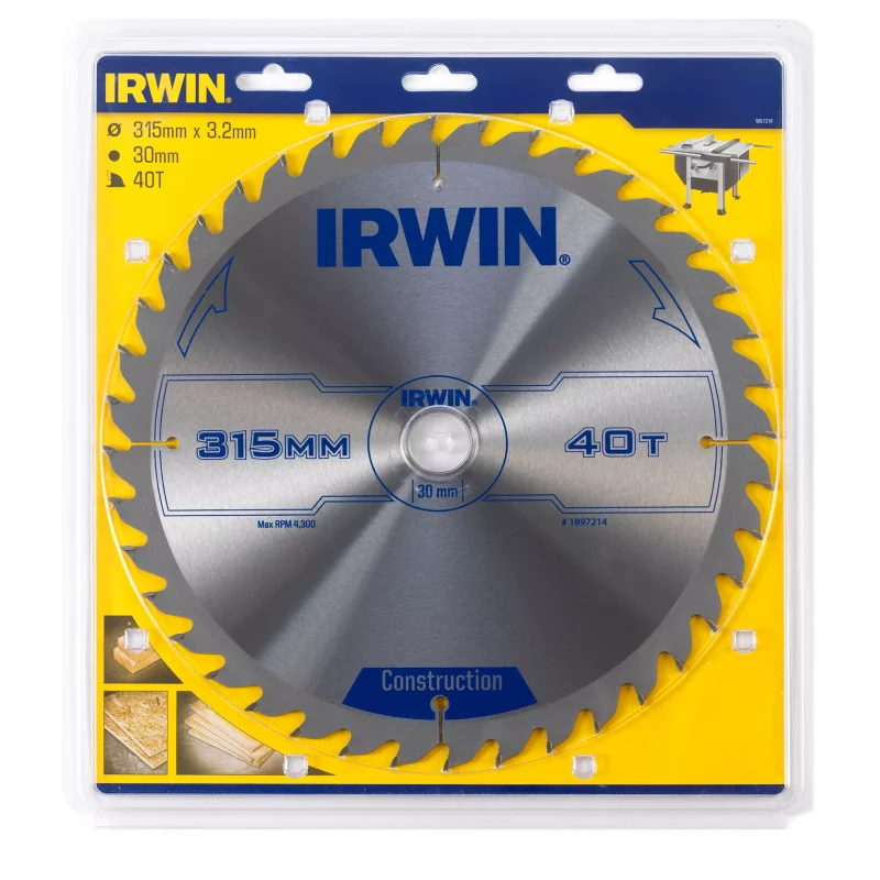 Piła tarczowa do drewna OPP IR 315mm/40T IRWIN