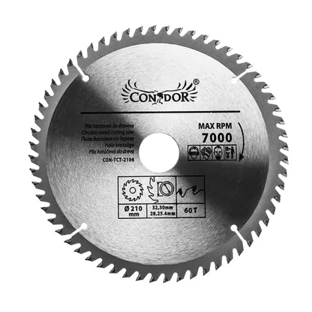 Piła tarczowa do drewna 210 mm x 60 T CON-TCT-2106 Condor