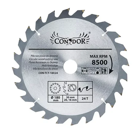 Piła tarczowa do drewna: 180 mm x 24 T CON-TCT-1802 Condor*