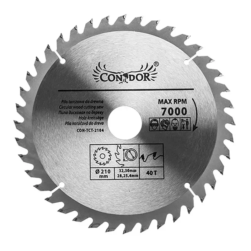 Piła tarczowa do drewna 210 mm x 40 T CON-TCT-2104 Condor