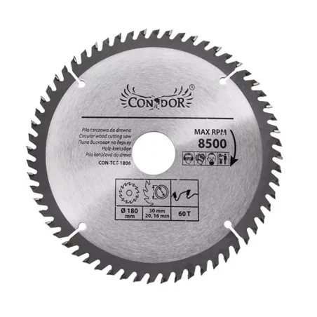 Piła tarczowa do drewna: 180 mm x 60 T CON-TCT-1806 Condor*