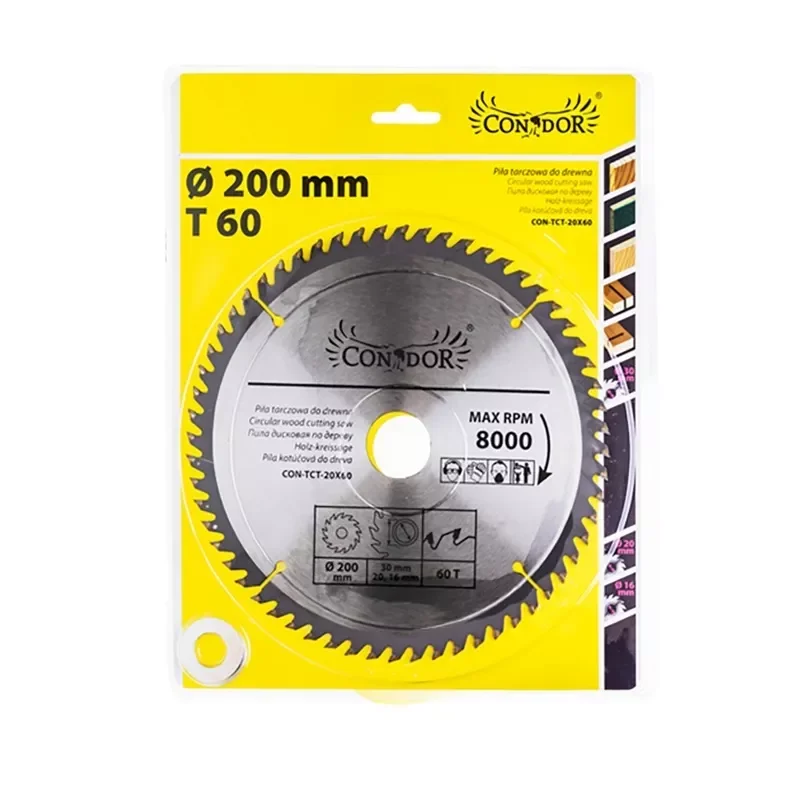 Piła tarczowa do drewna: 200 mm x 60 T CON-TCT-2006 Condor