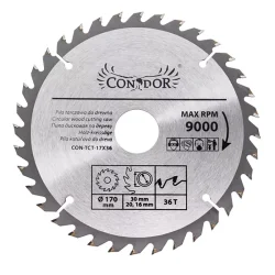 Piła tarczowa do drewna: 170 mm x 36 T CON-TCT-1703 Condor*