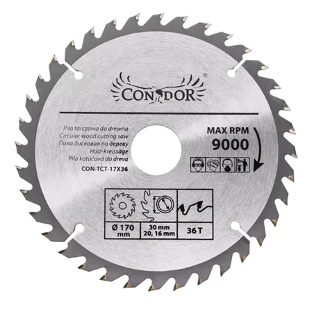 Piła tarczowa do drewna: 170 mm x 36 T CON-TCT-1703 Condor*
