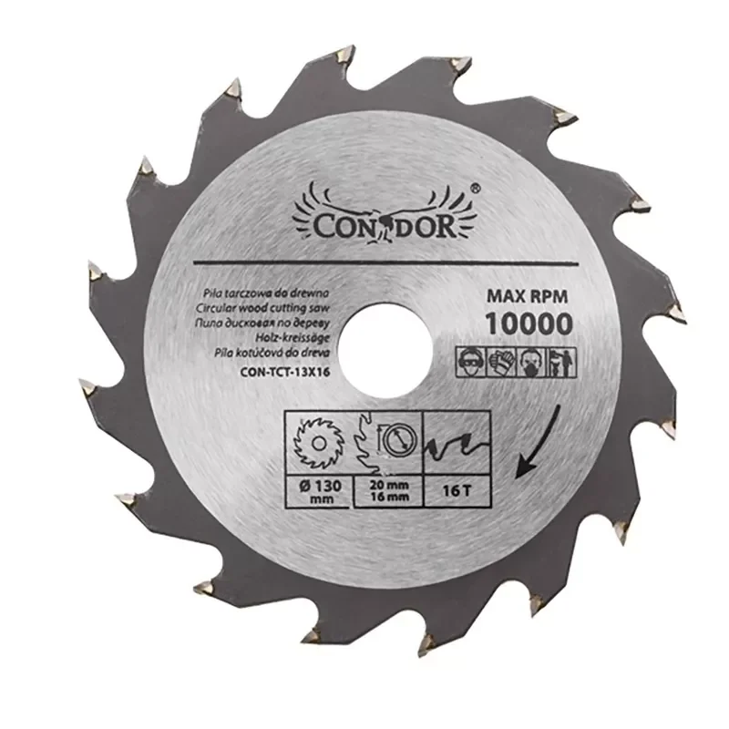 Piła tarczowa do drewna: 130 mm x 16 T CON-TCT-1301 Condor