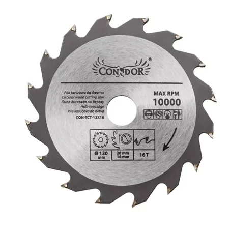 Piła tarczowa do drewna: 130 mm x 16 T CON-TCT-1301 Condor