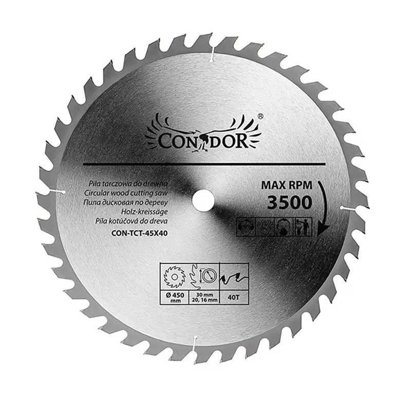 Piła tarczowa do drewna: 450 mm x 40 T CON-TCT-4504