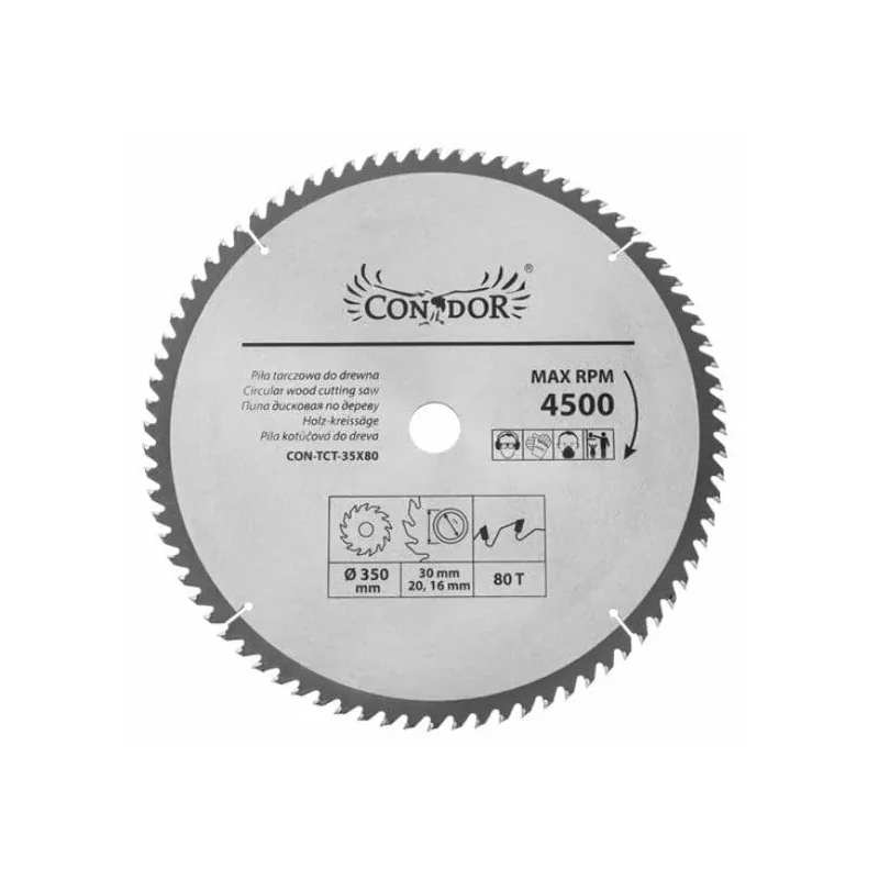 Piła tarczowa do drewna: 350 mm x 80 T CON-TCT-3508 Condor
