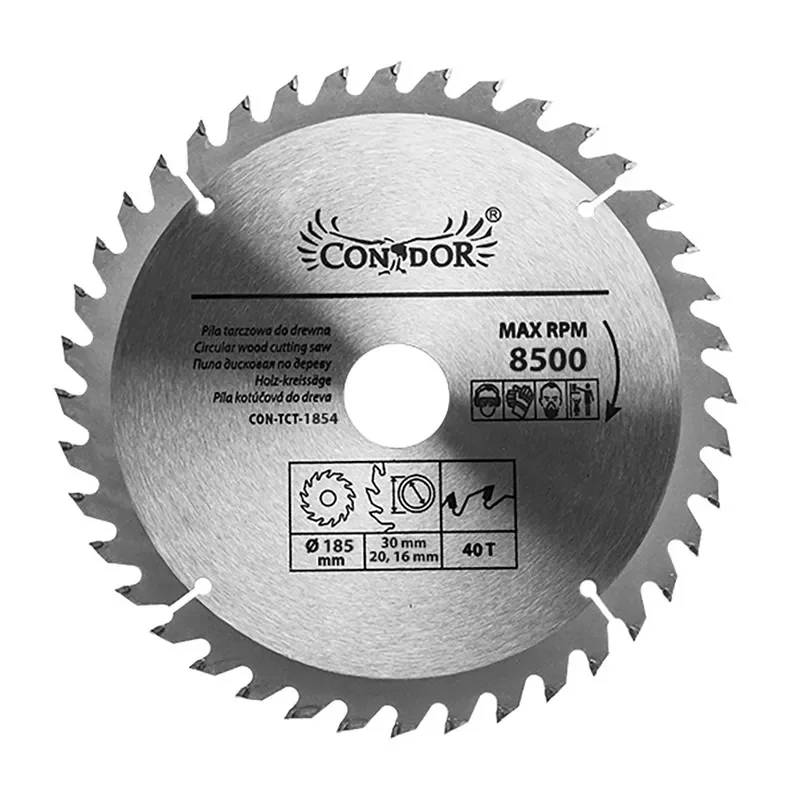 Piła tarczowa do drewna: 185 mm x 40 T CON-TCT-1854 Condor*