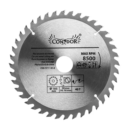 Piła tarczowa do drewna: 185 mm x 40 T CON-TCT-1854 Condor*