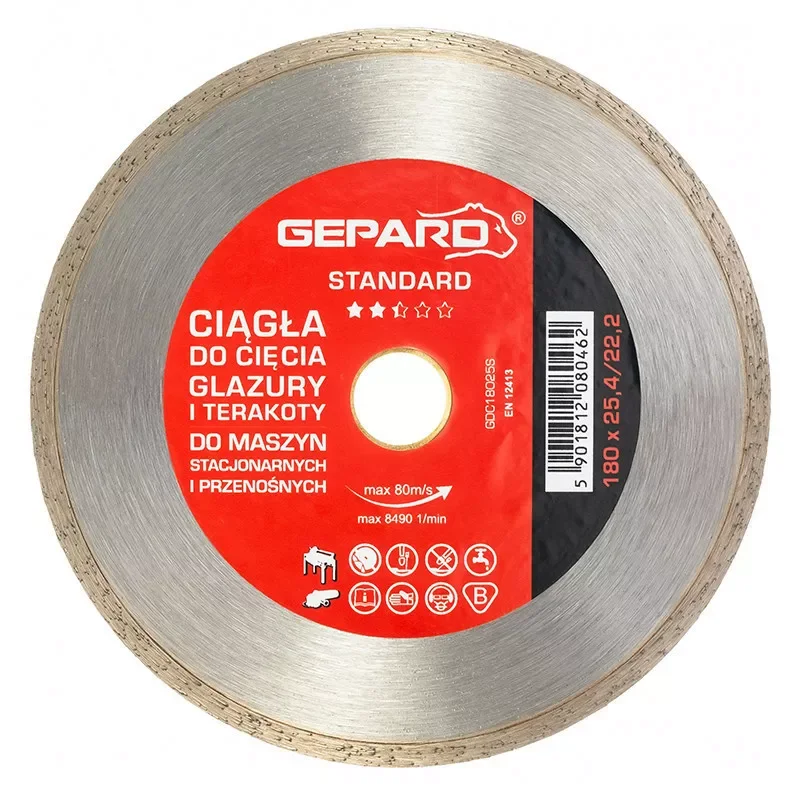 Tarcza diamentowa ciągła 180 fi 22/25,4 STANDARD GEPARD