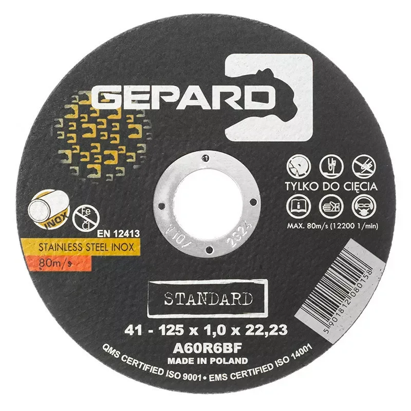 Tarcza do metalu 41 99A 125x1,0x22 INOX GEPARD STANDARD