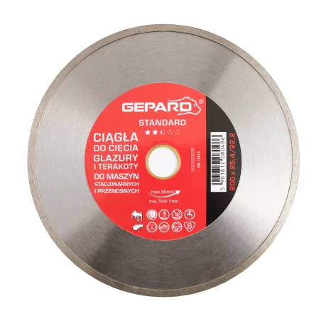 Tarcza diamentowa ciągła 200 fi 22/25,4 STANDARD GEPARD