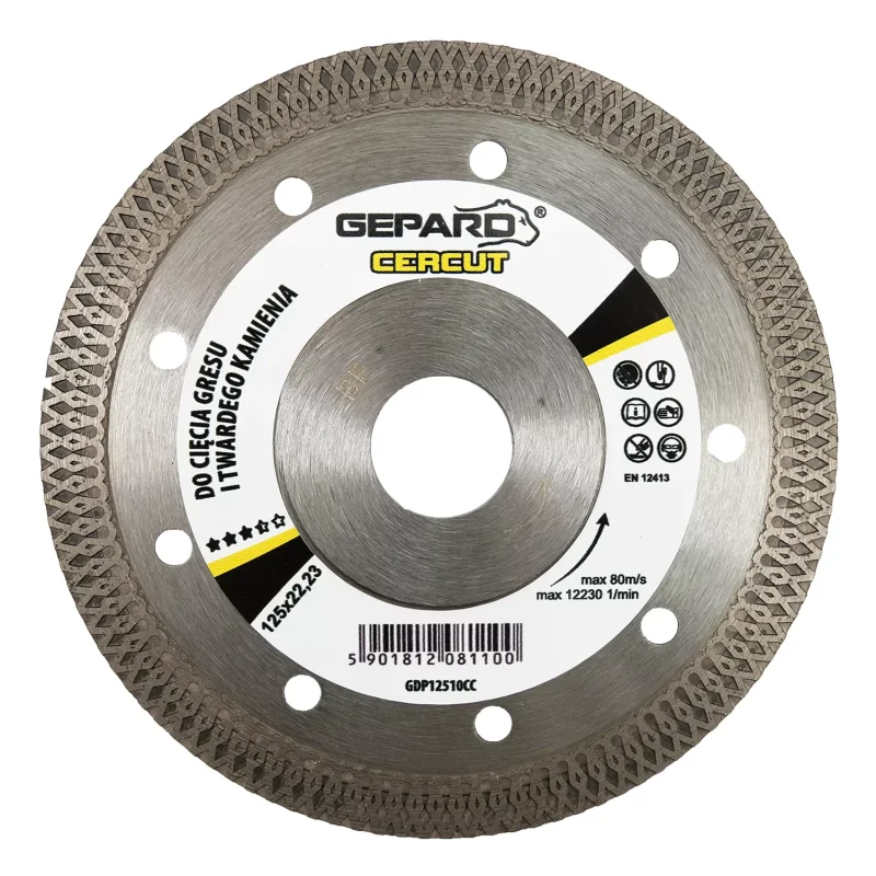Tarcza diamentowa CERCUT GEPARD do cięcia gresu i twardego kamienia 125mm