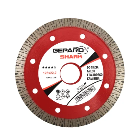 Profesjonalna tarcza glazurnicza do cięcia gresu i glazury SHARK 125x1,4mm GEPARD