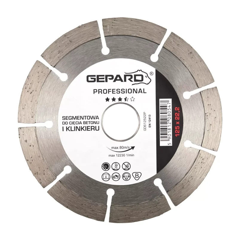 Tarcza diamentowa segmentowa 125 PROFESSIONAL GEPARD
