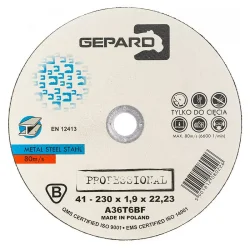 Tarcza do metalu 41 95A 230x1,9x22 GEPARD PROFESSIONAL