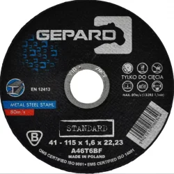 Tarcza do metalu 41 95A 115x1,6x22 Gepard Standard