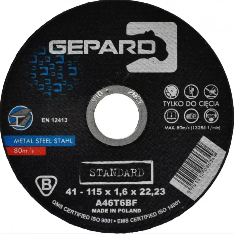 Tarcza do metalu 41 95A 115x1,6x22 Gepard Standard