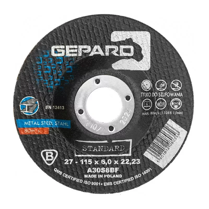 Tarcza do metalu 27 95A 115x6,0x22 Gepard Standard