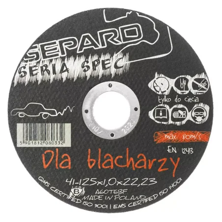 Tarcza do metalu 41 95A 125x1,0x22 GEPARD/płaskie/ SPEC Blacharze