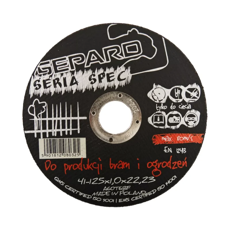 Tarcza do metalu 41 95A 125x1,0x22 GEPARD SPEC Bramy i Ogrodzenia