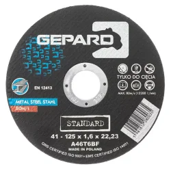 Tarcza do metalu 41 95A 125x1,6x22 GEPARD STANDARD